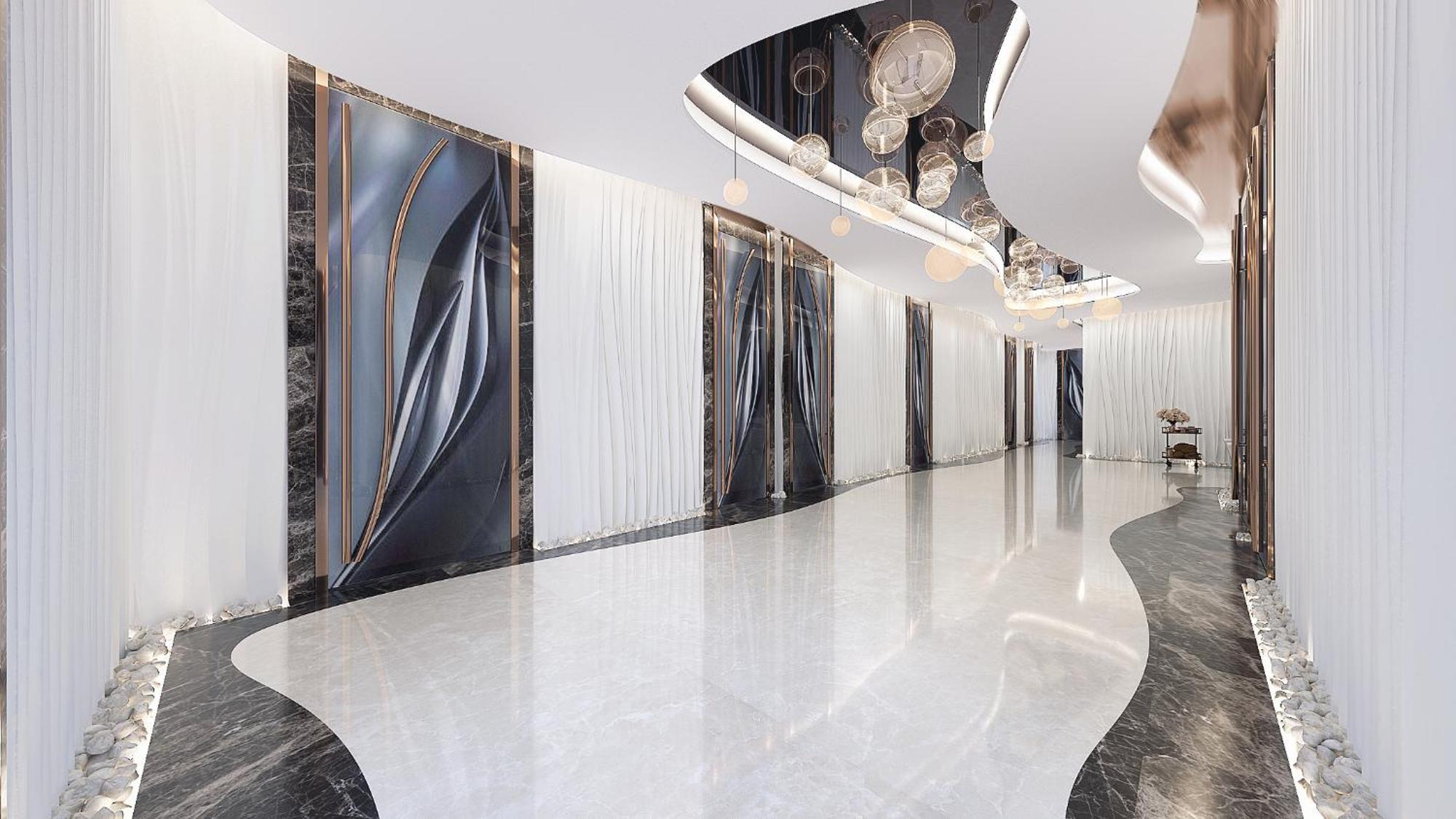 Royal M Al Aqah Beach Resort By Gewan Kültér fotó The interior of the hotel