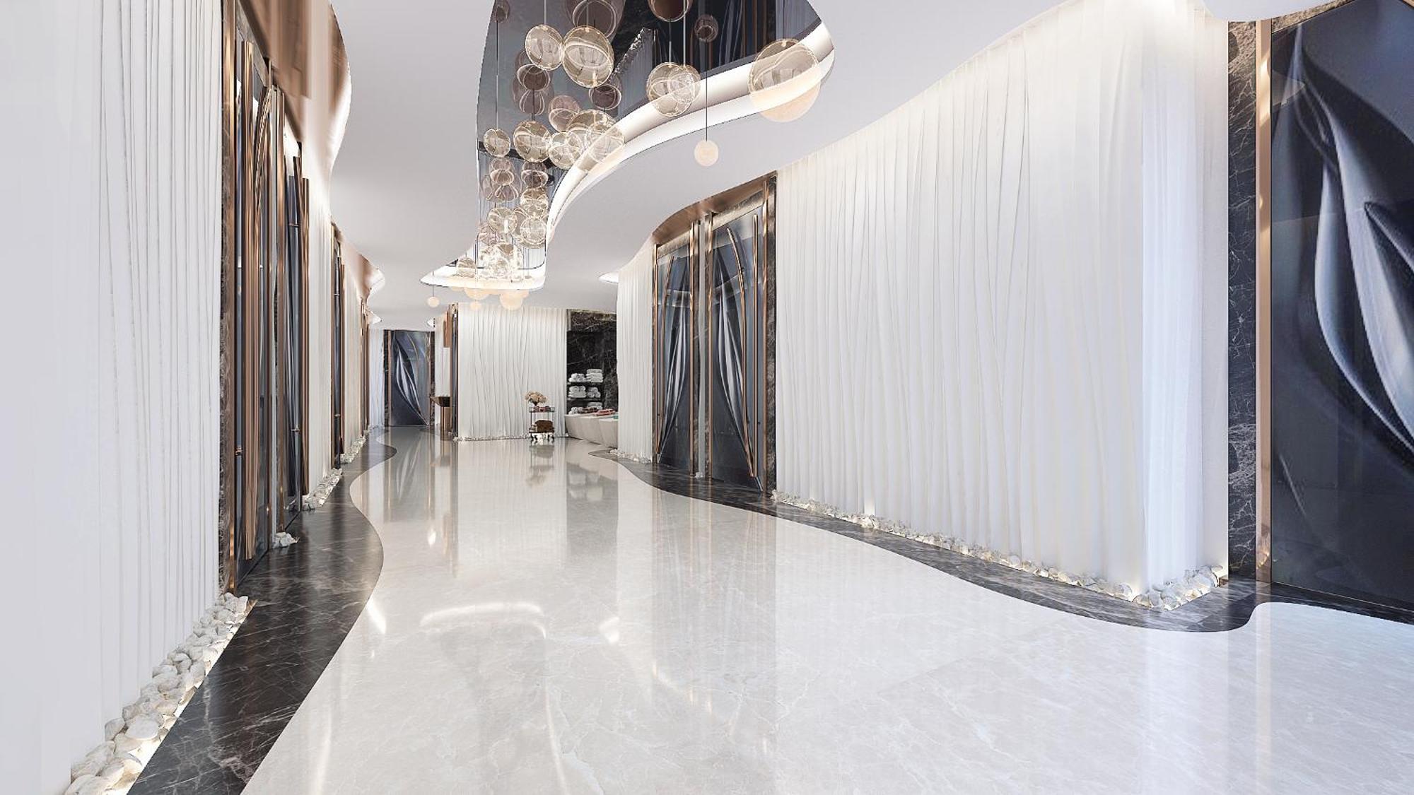Royal M Al Aqah Beach Resort By Gewan Kültér fotó Interior of the hotel