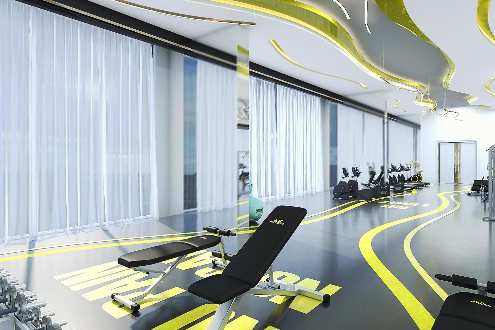 Royal M Al Aqah Beach Resort By Gewan Kültér fotó The gym at the hotel