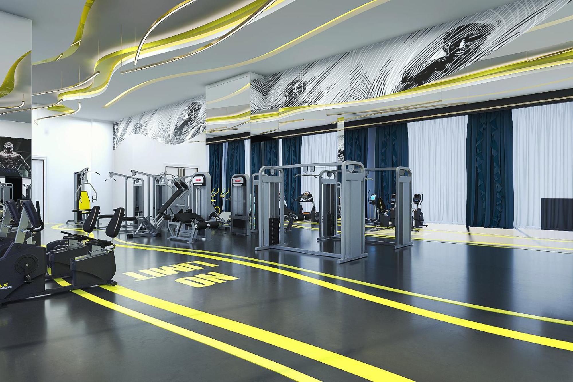 Royal M Al Aqah Beach Resort By Gewan Kültér fotó The gym at the hotel
