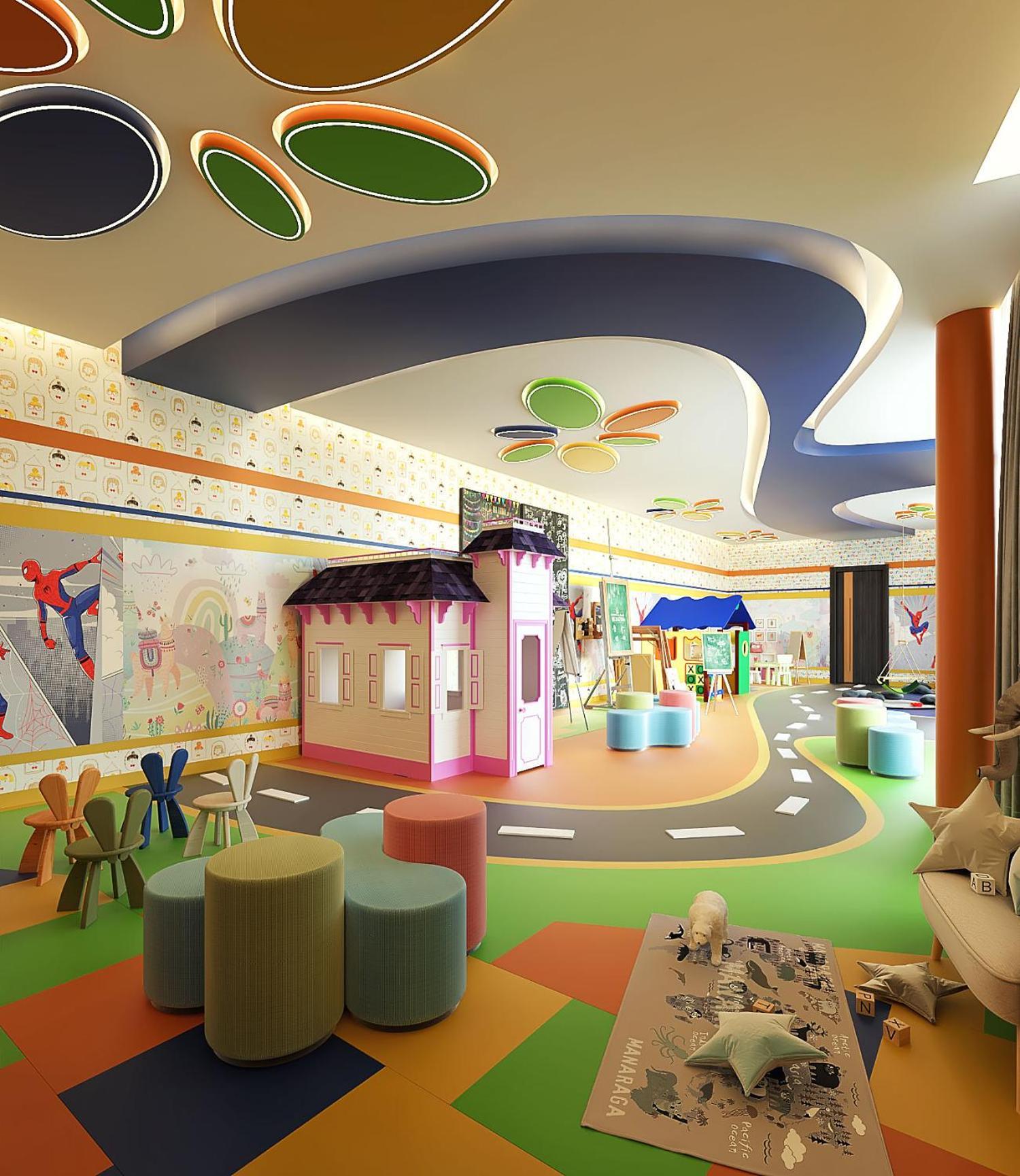 Royal M Al Aqah Beach Resort By Gewan Kültér fotó 3D rendering of a children's hospital waiting room
